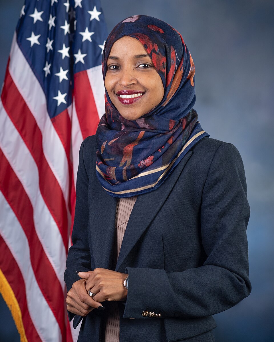 Ilhan Omar’s official portrait for the 116th Congress, photographed in December 2018.